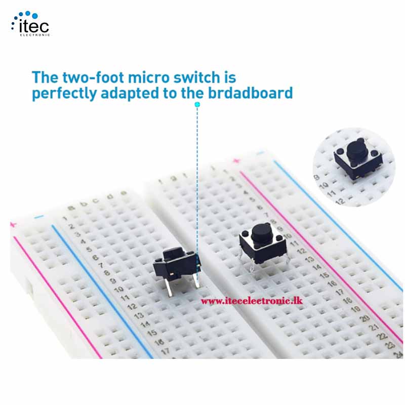 6mm 2 Pin Momentary Tactile Tact Push Button Switch Through Hole ...