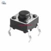 6 x 6mm x 5mm Momentary Tactile Tact Push Button Switch for PCB 4 Pin DIP Black