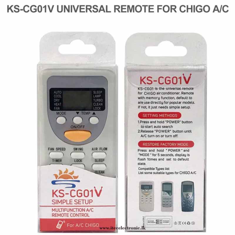 KS-CG01V Universal Remote Control Compatible With Chigo Air Conditioners, AC Remote Control with Same Functions as Original - Image 4