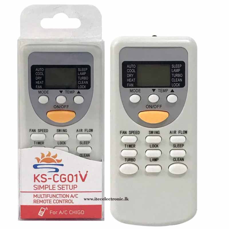 KS-CG01V Universal Remote Control Compatible With Chigo Air Conditioners, AC Remote Control with Same Functions as Original