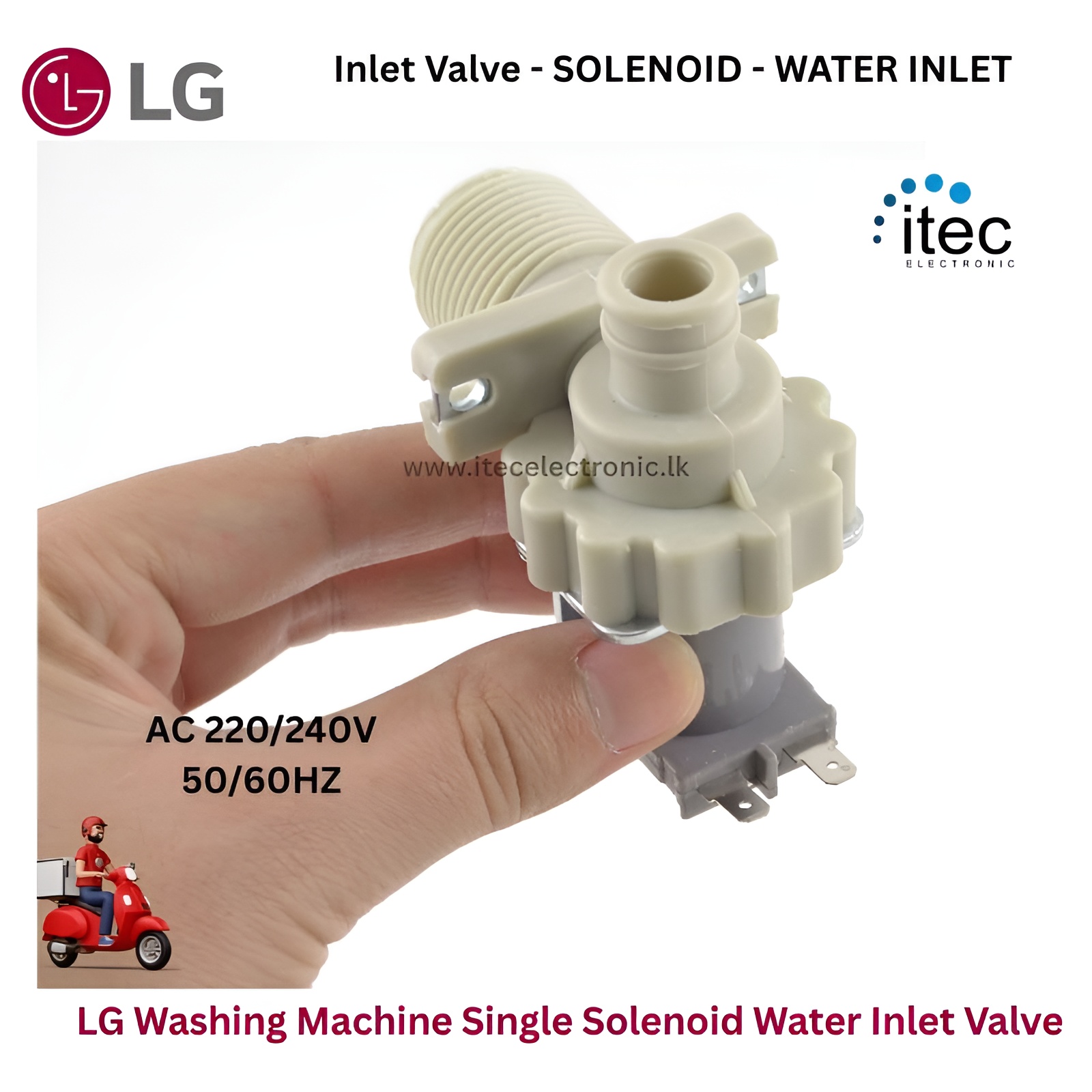 Water Inlet/Feed Valve Suitable for LG Top Load Washing Machines (Pack of 1) - Image 2