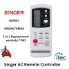 SINGER AC REMORT MODEL SAS24L70MGA Split Singer AC Remote