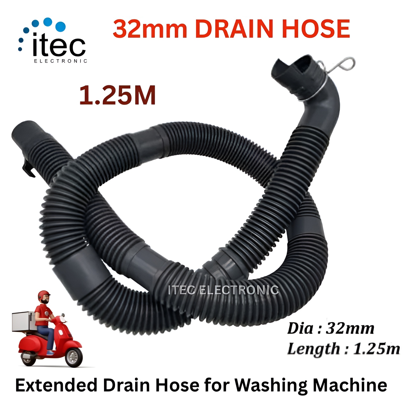 32mm DRAIN HOSE – 1.25M
