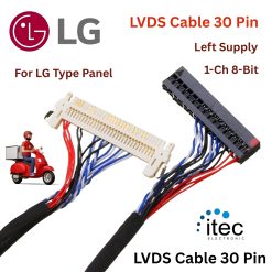 LVDS Cable 30 Pin, 1-Ch 8-Bit, For LG Type Panel (Left Supply)