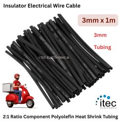  3.0mm x 1m Polyolefin Heat Shrink Tubing 2:1 Ratio Component Tube Shrinkable 50% Shrinkage Insulator Electrical Wire Cable Tool Set