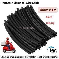  4.0mm x 1m Polyolefin Heat Shrink Tubing 2:1 Ratio Component Tube Shrinkable 50% Shrinkage Insulator Electrical Wire Cable Tool Set