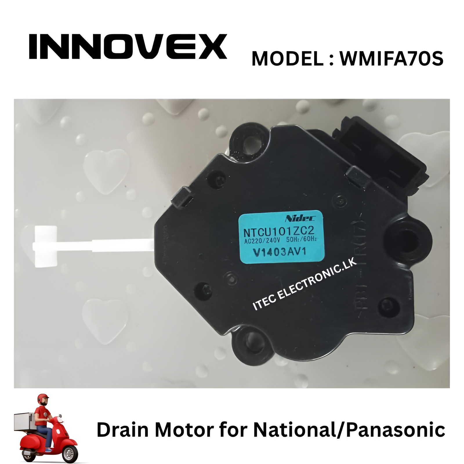Innovex MODEL : WMIFA70S Drain Motor for National/Panasonic Fully Automatic Washing Machine Spare Parts Only