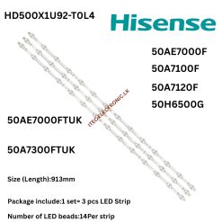 LED Backlight Strip 14 Lamp Compatible with Hisense   / LED beads:14Per strip / 913mm / 3V LED