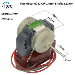 Fan Motor 5282 CW 14mm Shaft: 3.17mm