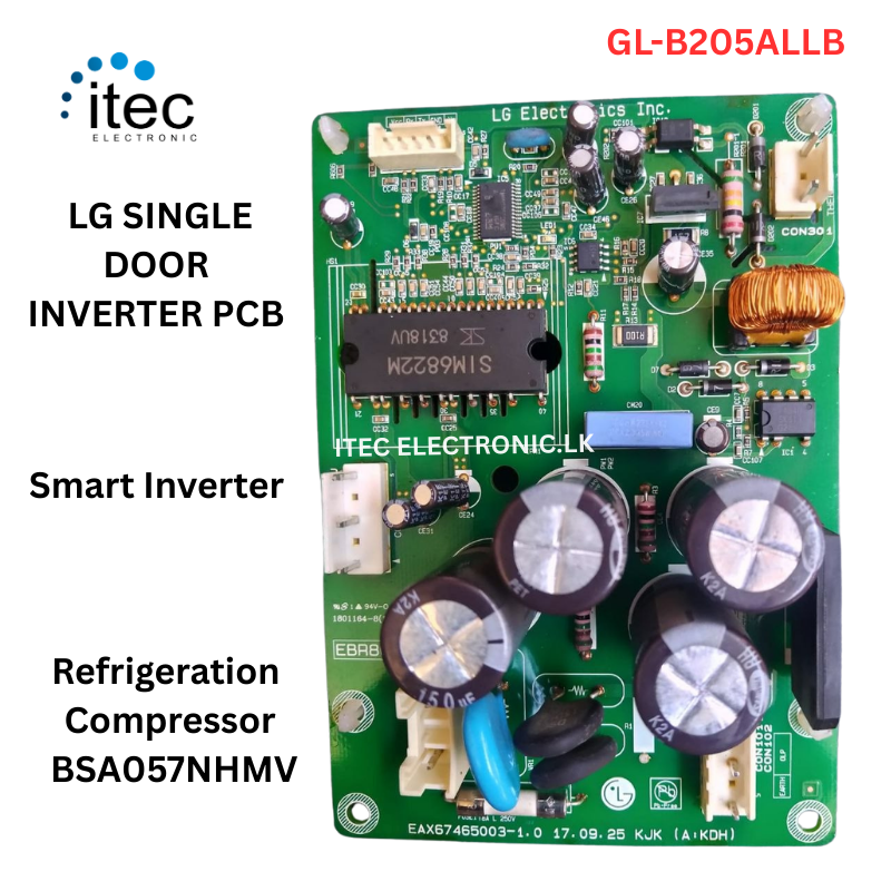 GL-B205ALLB Model Name 190L Purple Glow One Door Refrigerator PCB Smart Inverter (Genuine, Used spare part)