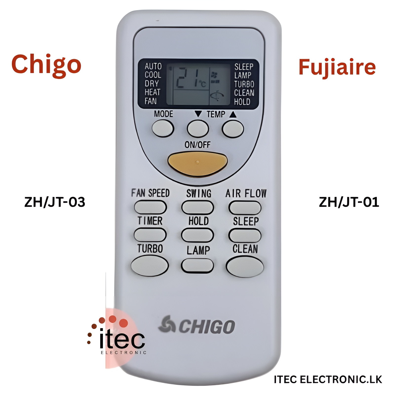 Chigo Fujiaire Air cond Air conditioner Remote Control ZH/JT-03 & ZH/JT-01