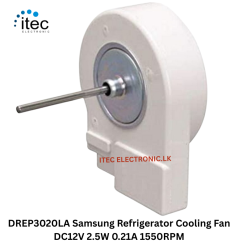 Alternative view of DREP3020LA Samsung Refrigerator Cooling Fan DC12V 2.5W 0.21A 1550RPM