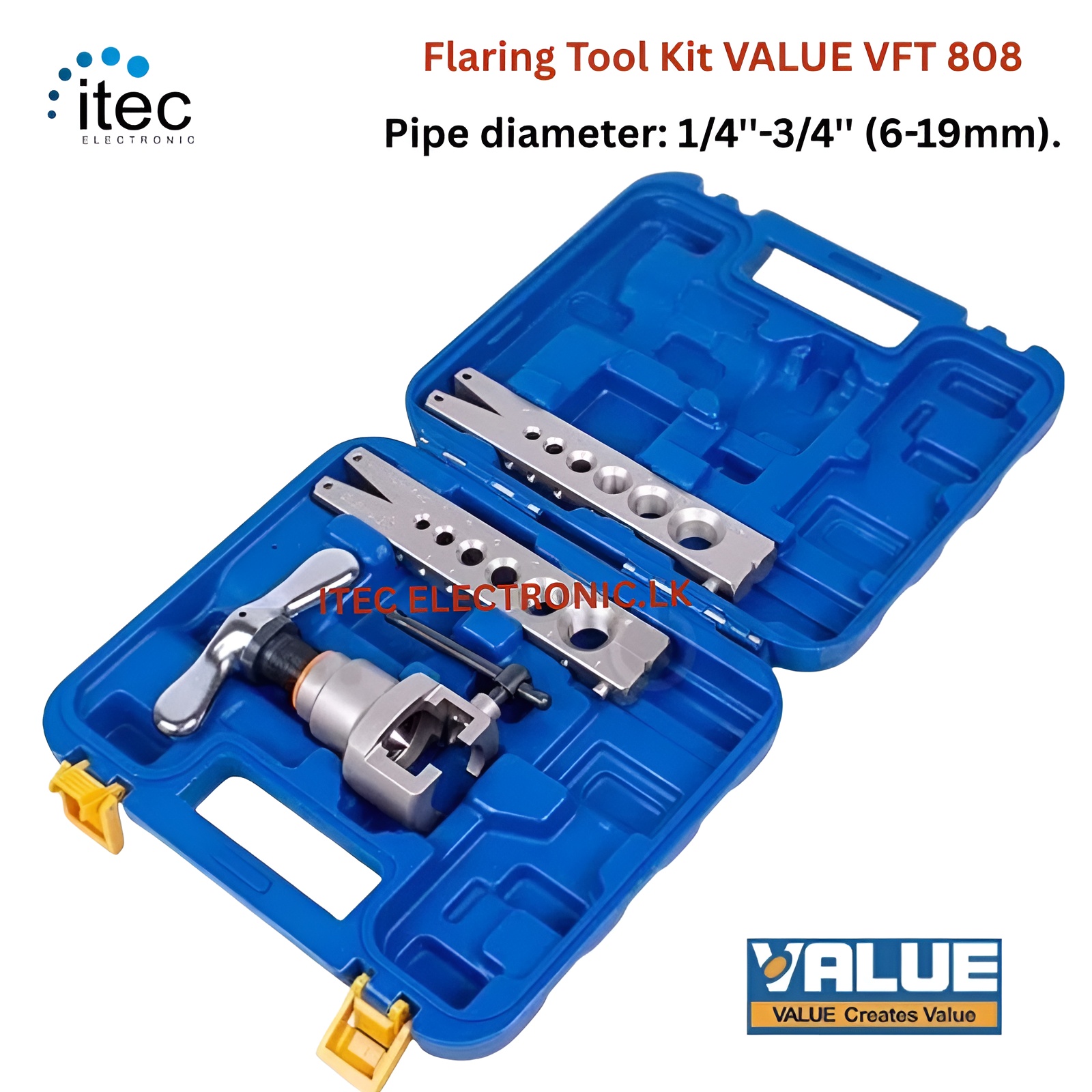 Flaring Tool Kit VALUE VFT 808 -MIS D pipes=1/4”-3/4” (6-19mm)