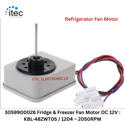 3059900028 Fridge & Freezer Fan Motor DC 12V : KBL-48ZWT05 / 1204 – 2050RPM