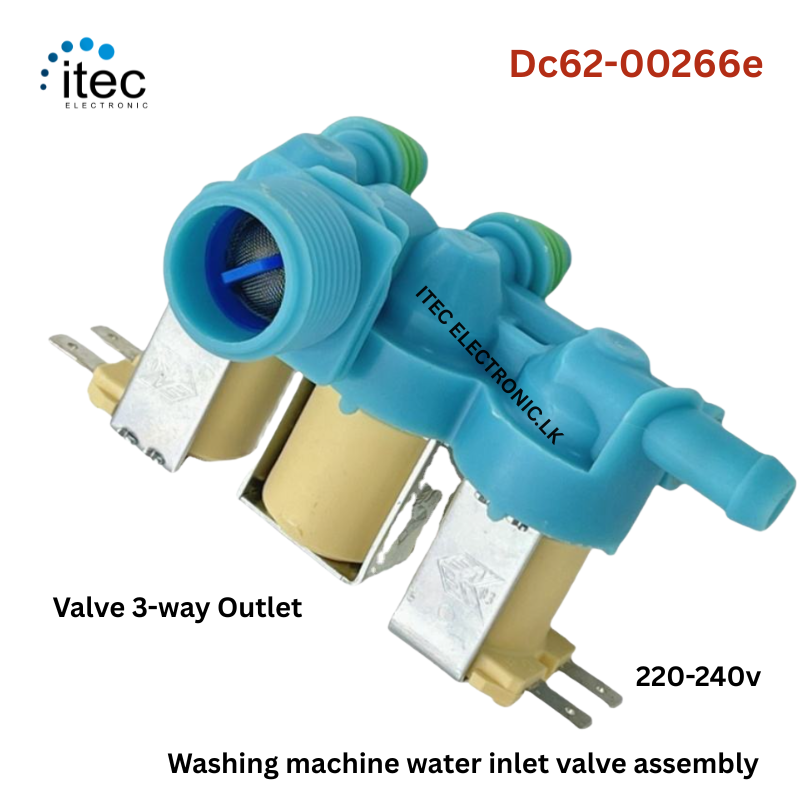 Washing machine water inlet valve assembly compatible with Samsung washing machines Valve 3-way Outlet Dc62-00266e - Image 2